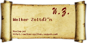 Welker Zoltán névjegykártya